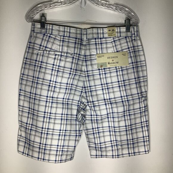 Hudson & Barrow Mens Plaid Chino Shorts Size 30 (Actual 32) NWT - Picture 3 of 13